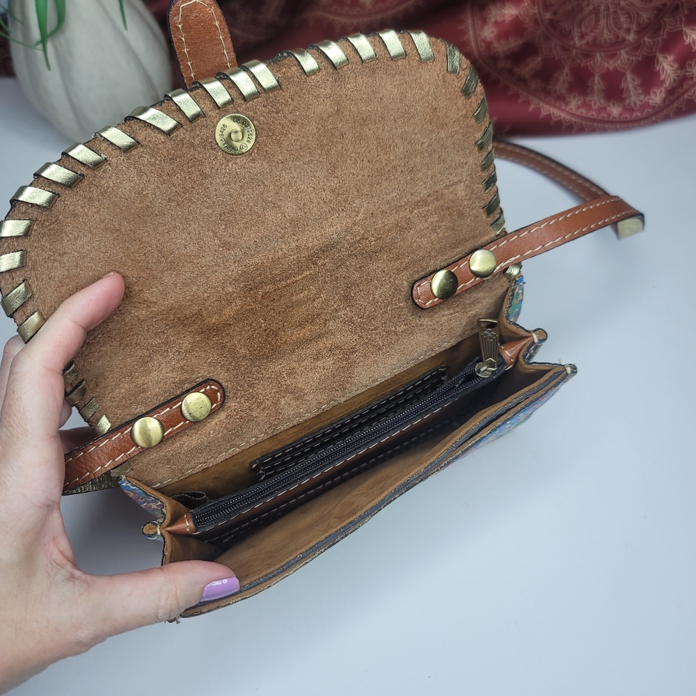 Patricia Nash Torri Crossbody Bag Tropical Summer Fest Leather NWT - Picture 4 of 13
